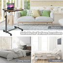 Overbed Rolling Table Over Bed Laptop Food Tray Desk Tilting Top Natural  HW66937NA