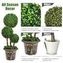 30” Artificial Topiary Triple Ball Tree Indoor Outdoor UV Resistant HW67073