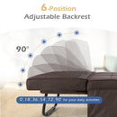 Sofa Bed 4 in 1 Multi-Function Convertible Sleeper Folding Ottoman Brown HV10023CF
