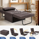 Sofa Bed 4 in 1 Multi-Function Convertible Sleeper Folding Ottoman Brown HV10023CF
