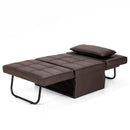 Sofa Bed 4 in 1 Multi-Function Convertible Sleeper Folding Ottoman Brown HV10023CF