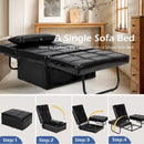 Costway Sofa Bed 4 in 1 Multi-Function Convertible Sleeper Folding Ottoman Black HV10023DK