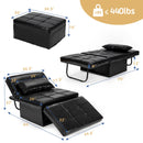 Costway Sofa Bed 4 in 1 Multi-Function Convertible Sleeper Folding Ottoman Black HV10023DK