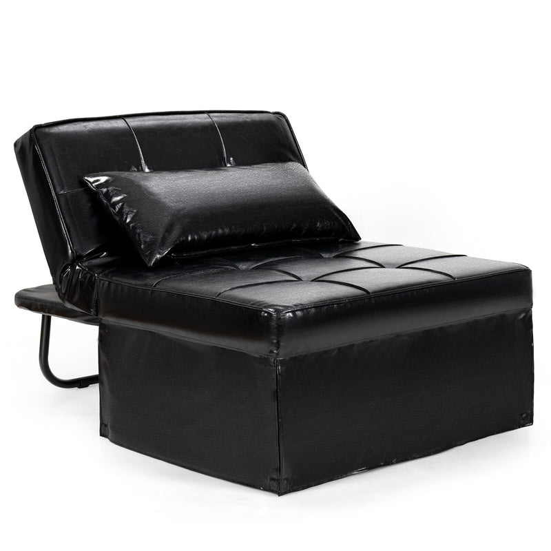 Costway Sofa Bed 4 in 1 Multi-Function Convertible Sleeper Folding Ottoman Black HV10023DK