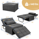 Sofa Bed 4 in 1 Multi-Function Convertible Sleeper Folding Ottoman Grey HV10023GR