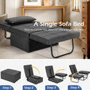 Sofa Bed 4 in 1 Multi-Function Convertible Sleeper Folding Ottoman Grey HV10023GR
