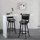 Set of 2 29" Swivel Bar Height Stool Wood Dining Chair Barstool Black HW58966BK