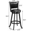 Set of 2 29" Swivel Bar Height Stool Wood Dining Chair Barstool Black HW58966BK