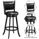 Set of 2 29" Swivel Bar Height Stool Wood Dining Chair Barstool Black HW58966BK