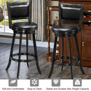 Set of 2 29" Swivel Bar Height Stool Wood Dining Chair Barstool Black HW58966BK