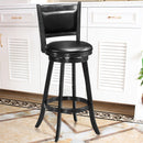 Set of 2 29" Swivel Bar Height Stool Wood Dining Chair Barstool Black HW58966BK