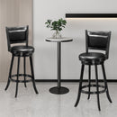 Set of 2 29" Swivel Bar Height Stool Wood Dining Chair Barstool Black HW58966BK