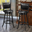 Set of 2 29" Swivel Bar Height Stool Wood Dining Chair Barstool Black HW58966BK