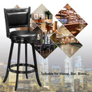 Set of 2 29" Swivel Bar Height Stool Wood Dining Chair Barstool Black HW58966BK