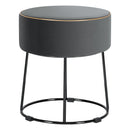 Velvet Ottoman Round Footrest Vanity Stool Extra Seat w/Metal Legs Grey JZ10004GR