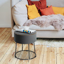 Velvet Ottoman Round Footrest Vanity Stool Extra Seat w/Metal Legs Grey JZ10004GR