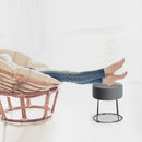 Velvet Ottoman Round Footrest Vanity Stool Extra Seat w/Metal Legs Grey JZ10004GR