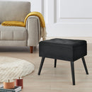 Velvet Storage Ottoman Tufted Flip Top Vanity Stool Footrest w/Wood Legs JV10017