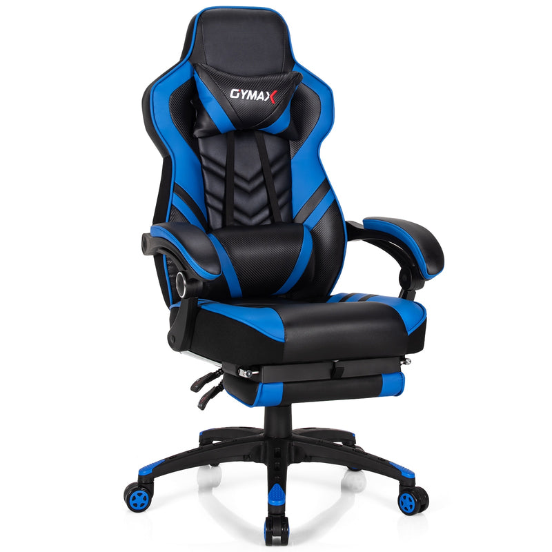 Gaming Chair Adjustable Swivel Office Computer Desk Chair w/Footrest Blue