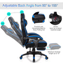 Gaming Chair Adjustable Swivel Office Computer Desk Chair w/Footrest Blue