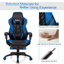 Gaming Chair Adjustable Swivel Office Computer Desk Chair w/Footrest Blue