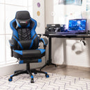 Gaming Chair Adjustable Swivel Office Computer Desk Chair w/Footrest Blue