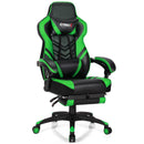 Gaming Chair Adjustable Swivel Office Computer Desk Chair w/Footrest Green HW67570GN