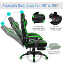 Gaming Chair Adjustable Swivel Office Computer Desk Chair w/Footrest Green HW67570GN