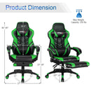 Gaming Chair Adjustable Swivel Office Computer Desk Chair w/Footrest Green HW67570GN
