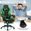 Gaming Chair Adjustable Swivel Office Computer Desk Chair w/Footrest Green HW67570GN