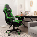 Gaming Chair Adjustable Swivel Office Computer Desk Chair w/Footrest Green HW67570GN