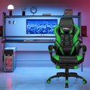 Gaming Chair Adjustable Swivel Office Computer Desk Chair w/Footrest Green HW67570GN