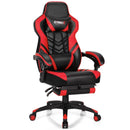 Gaming Chair Adjustable Swivel Office Computer Desk Chair w/Footrest Red