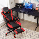 Gaming Chair Adjustable Swivel Office Computer Desk Chair w/Footrest Red