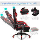 Gaming Chair Adjustable Swivel Office Computer Desk Chair w/Footrest Red