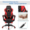 Gaming Chair Adjustable Swivel Office Computer Desk Chair w/Footrest Red