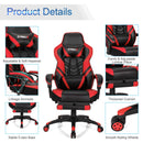 Gaming Chair Adjustable Swivel Office Computer Desk Chair w/Footrest Red