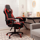 Gaming Chair Adjustable Swivel Office Computer Desk Chair w/Footrest Red