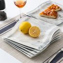 36-Piece Marble Grey Porcelain Dinner Set