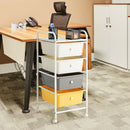 4-Drawer Cart Storage Bin Organizer Rolling w/Plastic Drawers Yellow HW55240YE