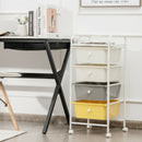 4-Drawer Cart Storage Bin Organizer Rolling w/Plastic Drawers Yellow HW55240YE