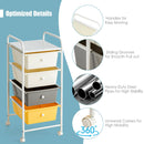 4-Drawer Cart Storage Bin Organizer Rolling w/Plastic Drawers Yellow HW55240YE