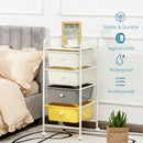 4-Drawer Cart Storage Bin Organizer Rolling w/Plastic Drawers Yellow HW55240YE