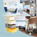 4-Drawer Cart Storage Bin Organizer Rolling w/Plastic Drawers Yellow HW55240YE