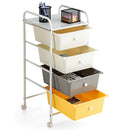 4-Drawer Cart Storage Bin Organizer Rolling w/Plastic Drawers Yellow HW55240YE
