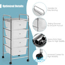 4-Drawer Cart Storage Bin Organizer Rolling w/Plastic Drawers Clear HW55240CL