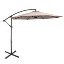 10 FT Patio Offset Umbrella w/8 Ribs Cross Base Tilt Brown NP10171CF