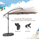 10 FT Patio Offset Umbrella w/8 Ribs Cross Base Tilt Brown NP10171CF
