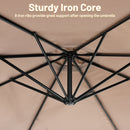 10 FT Patio Offset Umbrella w/8 Ribs Cross Base Tilt Brown NP10171CF