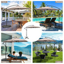 10 FT Patio Offset Umbrella w/8 Ribs Cross Base Tilt Brown NP10171CF